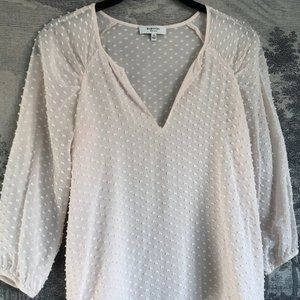 Babaton Aritizia Pale Pink Silk Dot Shear top